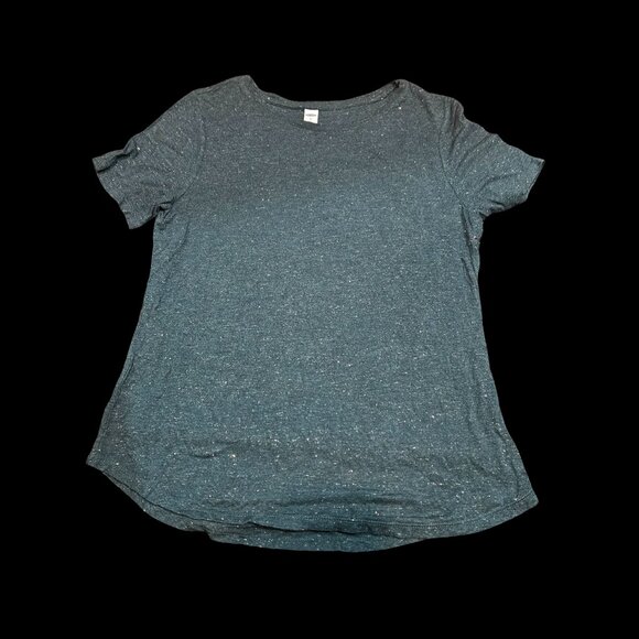 Old Navy Teal Sparkle Scoop Neck Tee – Size Medium – Short Sleeve Casual - Picture 1 of 5
